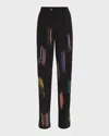 Libertine Fwb Baggy Trousers With Crystal Detail In Black