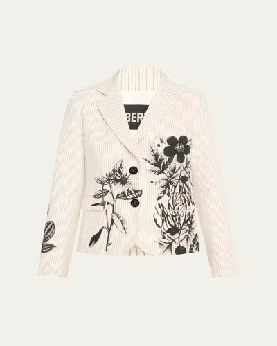 Libertine Goth Botanical Pinstripe Printed Short Jacket In Multi