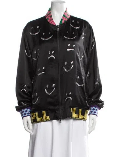 Pre-owned Libertine Graphic Print Bomber Jacket W/ Tags In Black