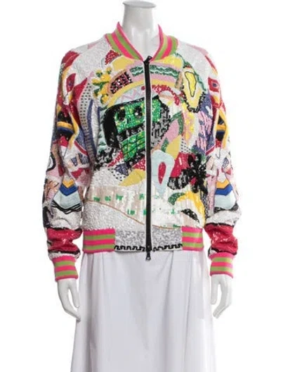 Pre-owned Libertine Graphic Print Bomber Jacket In White