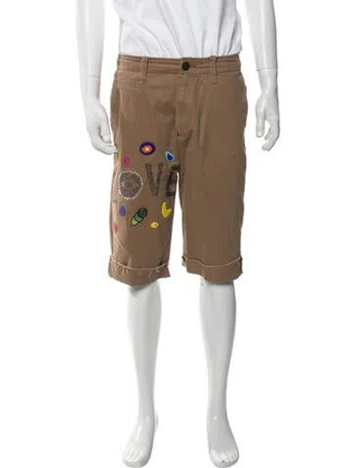 Pre-owned Libertine Graphic Print Chino Shorts In Brown
