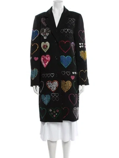 Pre-owned Libertine Graphic Print Coat In Black