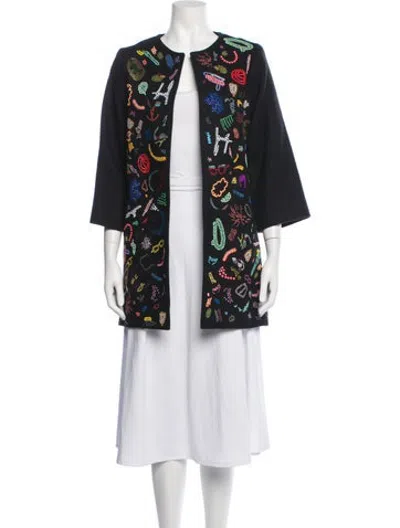 Pre-owned Libertine Graphic Print Coat In Black