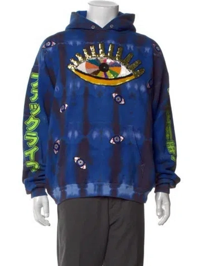 Pre-owned Libertine Graphic Print Crew Neck Hoodie In Blue