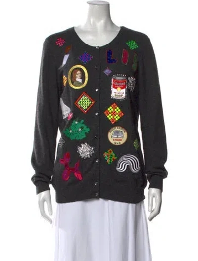 Pre-owned Libertine Graphic Print Crew Neck Sweater In Black