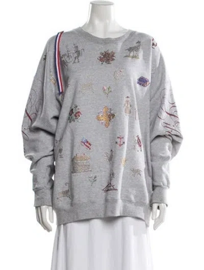 Pre-owned Libertine Graphic Print Crew Neck Sweatshirt In Grey
