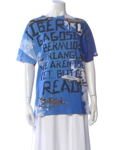 Pre-owned Libertine Graphic Print Crew Neck T-shirt In Blue