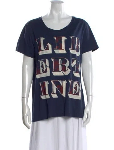 Pre-owned Libertine Graphic Print Crew Neck T-shirt In Blue