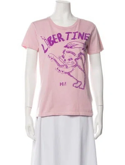 Pre-owned Libertine Graphic Print Crew Neck T-shirt In Pink
