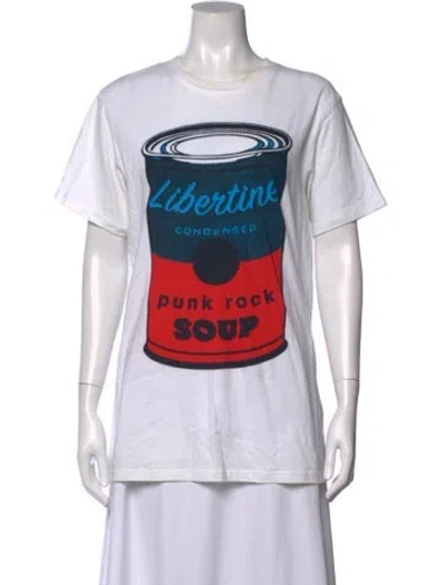Pre-owned Libertine Graphic Print Crew Neck T-shirt In White