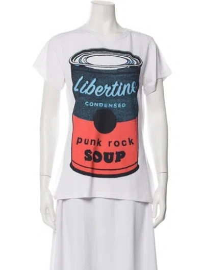 Pre-owned Libertine Graphic Print Crew Neck T-shirt In White