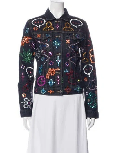 Pre-owned Libertine Graphic Print Denim Jacket In Blue