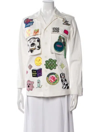 Pre-owned Libertine Graphic Print Jacket In White