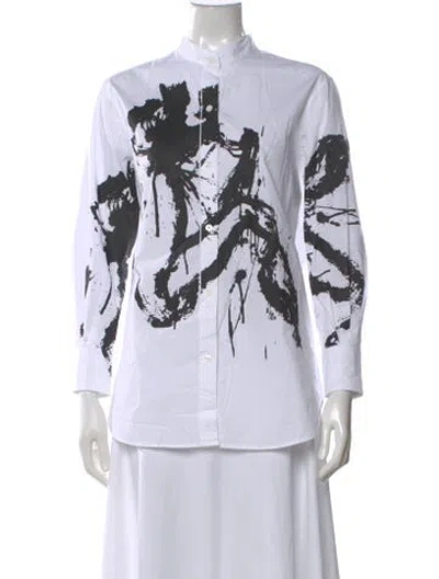 Pre-owned Libertine Graphic Print Long Sleeve Button-up Top In Multi