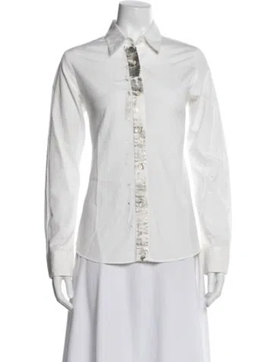 Pre-owned Libertine Graphic Print Long Sleeve Button-up Top In Multi
