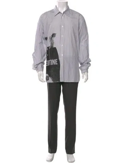 Pre-owned Libertine Graphic Print Long Sleeve Shirt In White