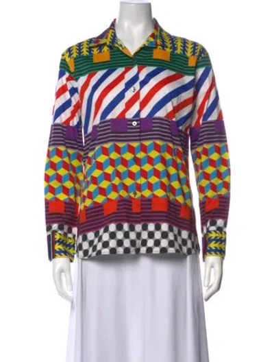 Pre-owned Libertine Graphic Print Long Sleeve Top In Multicolor