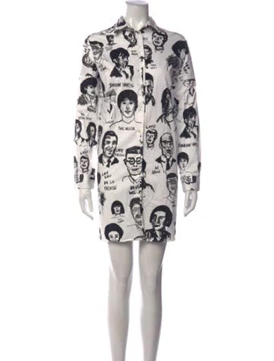 Pre-owned Libertine Graphic Print Mini Dress In White