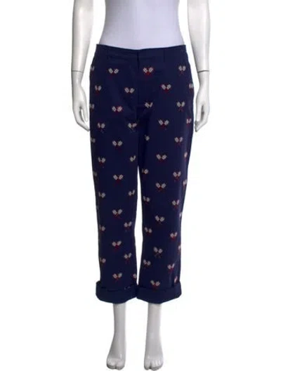 Pre-owned Libertine Graphic Print Straight Leg Pants In Blue