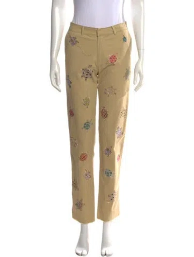 Pre-owned Libertine Graphic Print Straight Leg Pants In Neutrals