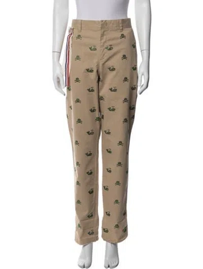 Pre-owned Libertine Graphic Print Straight Leg Pants In Neutrals
