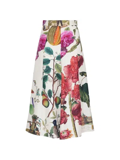 Libertine Hollyhock Tulip Print Midi Skirt In Animal Print