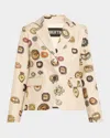 Libertine Ivory Lovers Eyes Single-breasted Short Jacket In Frvnl