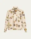Libertine Keith Lovers Eyes-print Silk Scarf Blouse In Frvnl