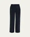 Libertine Kind Of Blue Embellished Silk Baggy Trousers In Blue