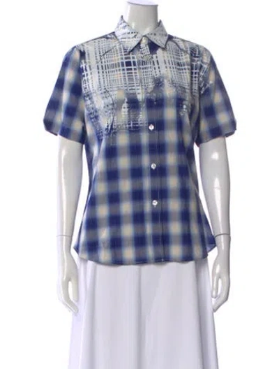 Pre-owned Libertine Late 2000's - Early 2010's Plaid Print Top In Blue