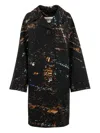 Libertine Lax Abstract Patch Pocket Wool Coat In Black