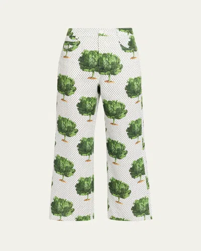 Libertine Lettuce Dance To The Beat Straight-leg Ankle Pants In White