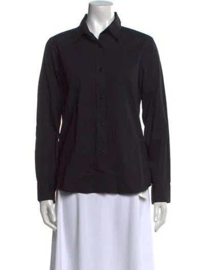 Pre-owned Libertine Long Sleeve Button-up Top In Black