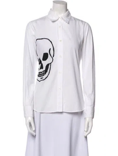 Pre-owned Libertine Long Sleeve Button-up Top In Black