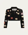 Libertine Lovers Eye Redux Embellished Margaret Wool Jacket In Black