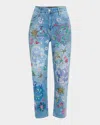 Libertine Luxe Bouquet Straight-leg Ankle Boyfriend Jeans In Wasbu
