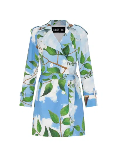 Libertine Magritte Floral-print Trench Coat In Multi