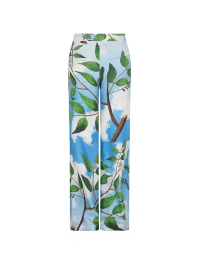 Libertine Magritte Slim Aarons Silk Trousers In Black