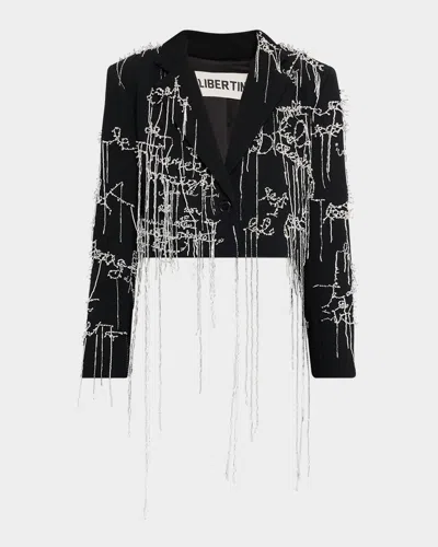 Libertine Margaret Miro Letter Embellished Crop Jacket