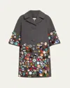 Libertine Memory Vase Patch Pocket Buttoned Wool Coat In Gry
