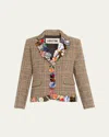 Libertine Memory Vase Prince Of Wales Buttoned Short Wool Blazer In Brnmu