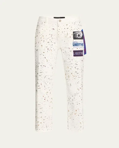 Libertine Meteor Shower Straight-leg Ankle Boyfriend Jeans In White