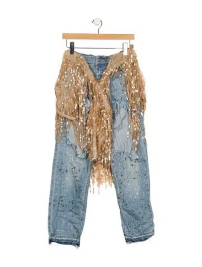 Pre-owned Libertine Mid-rise Straight Leg Jeans In Blue