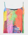 Libertine Nyc Printed Silk Camisole In Multi