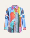 Libertine Nyc Printed Silk New Classic Shirt In Multi