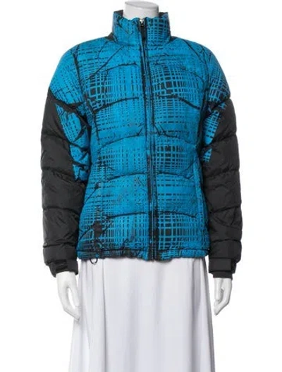 Pre-owned Libertine Nylon Graphic Print Down Jacket In Blue