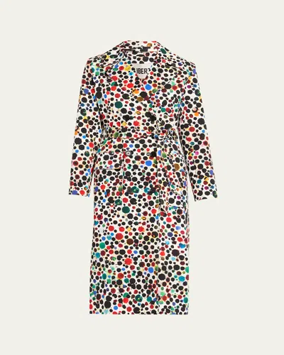 Libertine Orpheus Spotted Belted Long Trench Coat In Multi