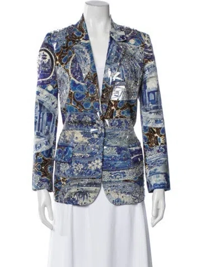 Pre-owned Libertine Paisley Print Blazer In Blue