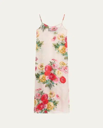 Libertine Pat Nixon Floral Overlay Slip Dress In Multi