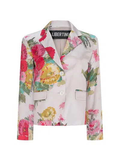 Libertine Pat Nixon Floral-print Silk Blazer In Multi